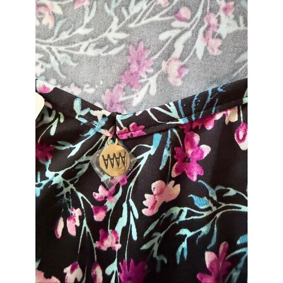 NWT Wicked Weasel Floral Maxi Dress High Slit Strappy Back Sexy Resort L - Picture 7 of 8